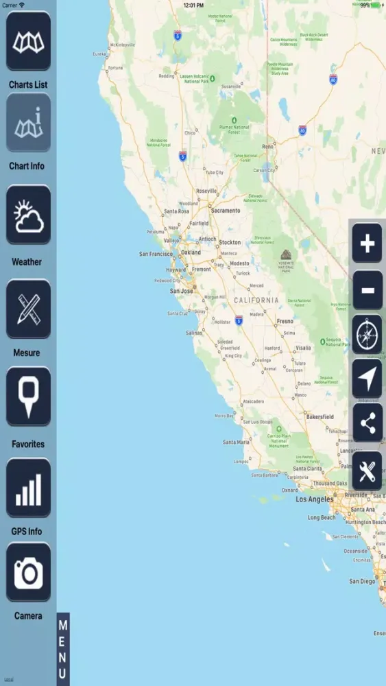 Tangkapan skrin California Raster Maps