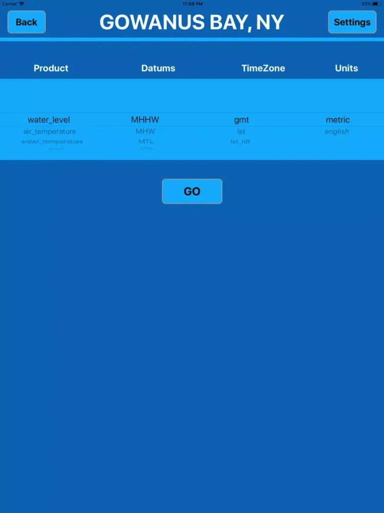 ภาพหน้าจอของ Tide Stations of USA MGR iPad 