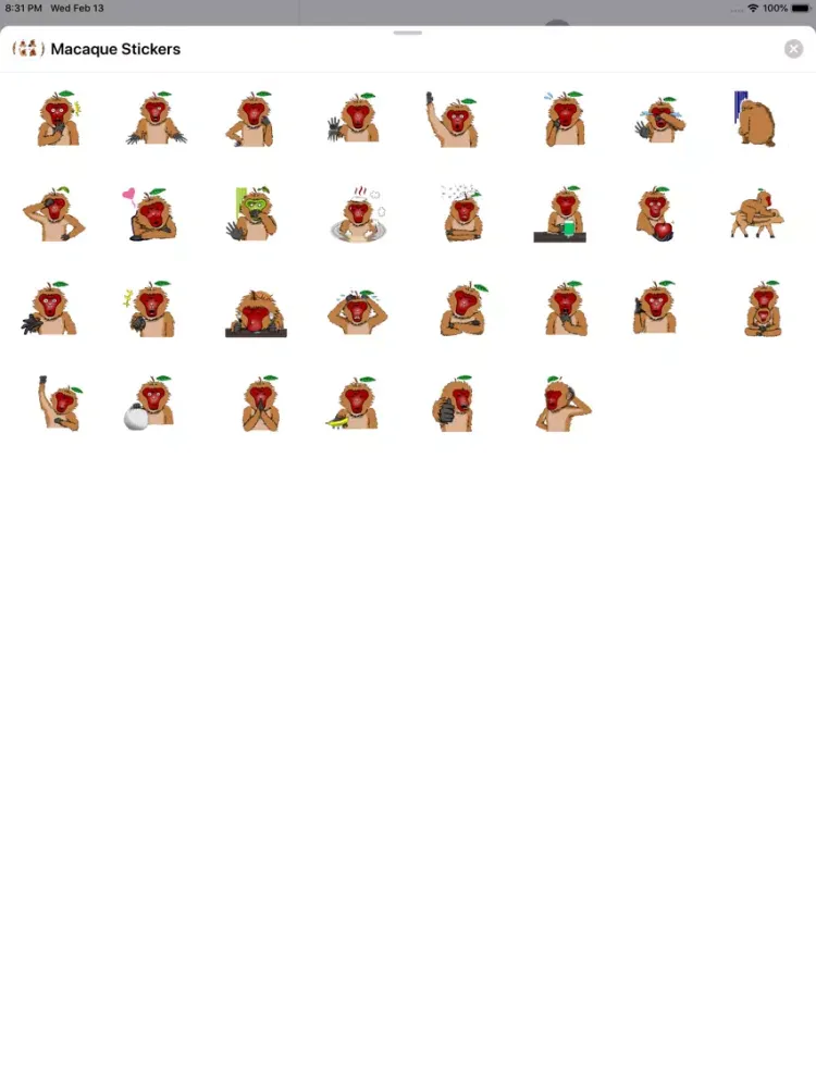 Macaque Stickers iPad  Ekran Görüntüleri
