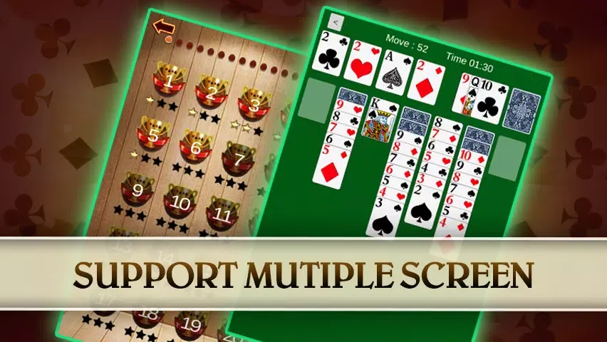 Capturas de tela do Solitaire