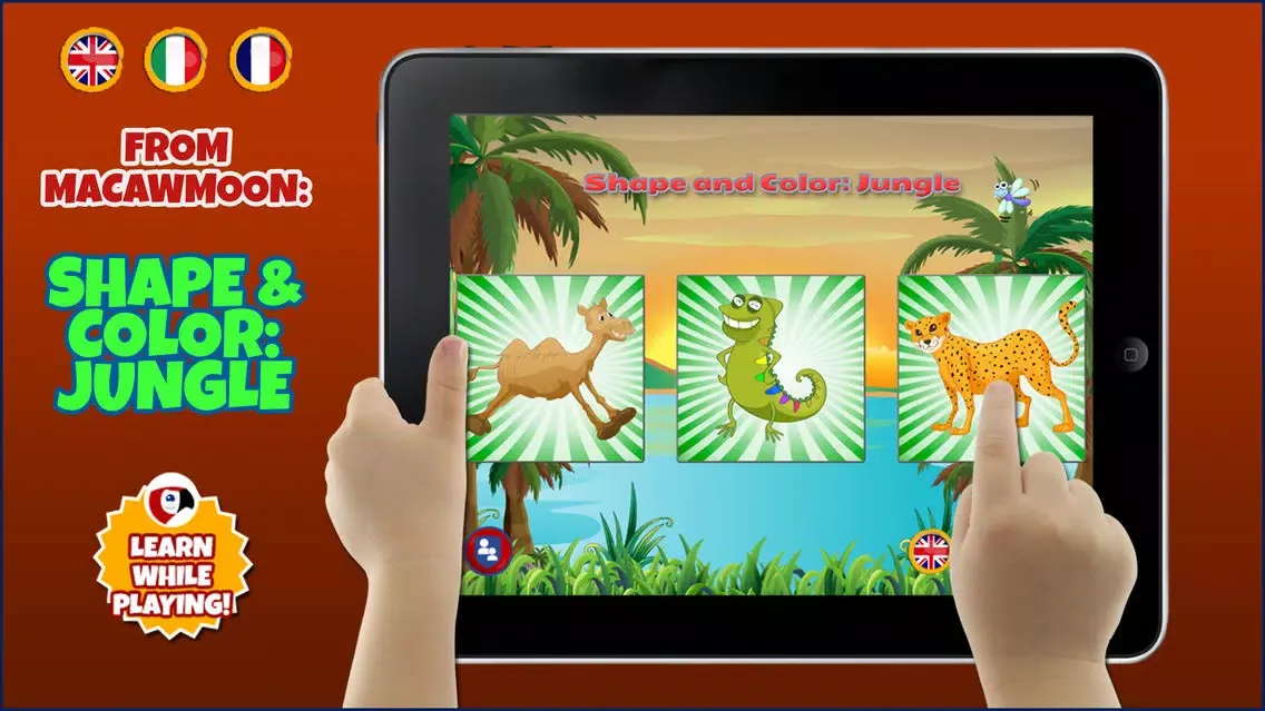Preschool animals Jungle Shape and color puzzles for toddlers and kids - Learning educational games to teach alphabet and letters songs, macthing and memory - Macaw Moon スクリーンショット