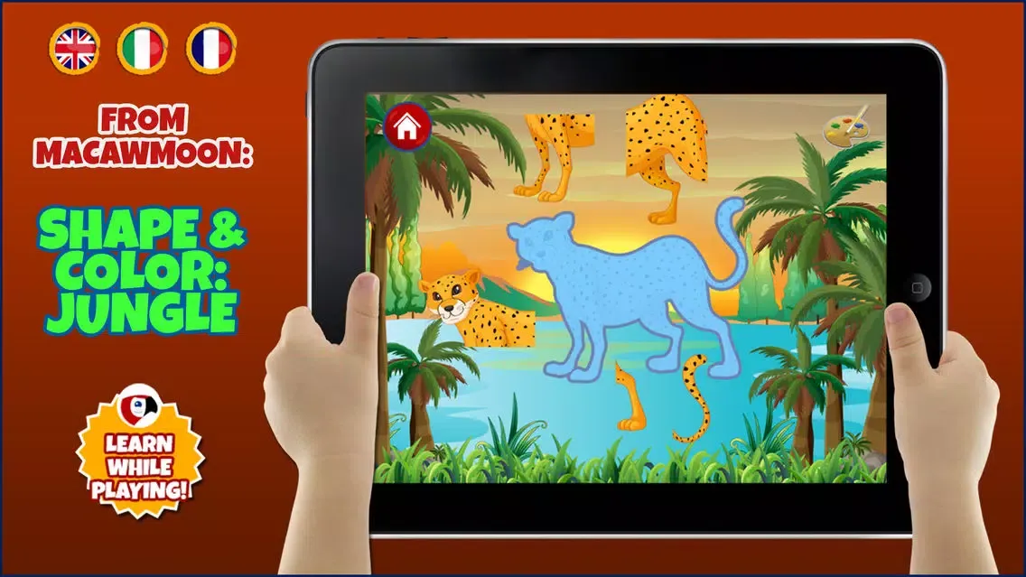 Preschool animals Jungle Shape and color puzzles for toddlers and kids - Learning educational games to teach alphabet and letters songs, macthing and memory - Macaw Moon スクリーンショット