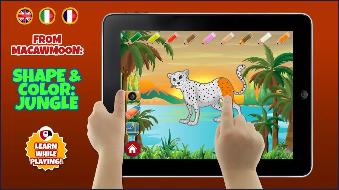 Preschool animals Jungle Shape and color puzzles for toddlers and kids - Learning educational games to teach alphabet and letters songs, macthing and memory - Macaw Moon スクリーンショット