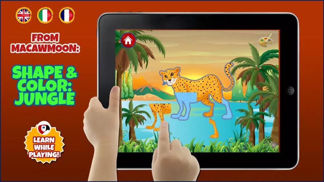 Preschool animals Jungle Shape and color puzzles for toddlers and kids - Learning educational games to teach alphabet and letters songs, macthing and memory - Macaw Moon スクリーンショット