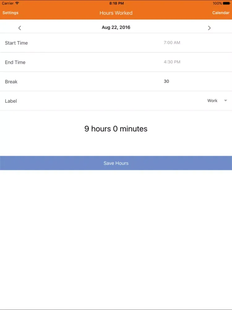 Screenshot di Hours Worked Time Clock & Pay iPad 