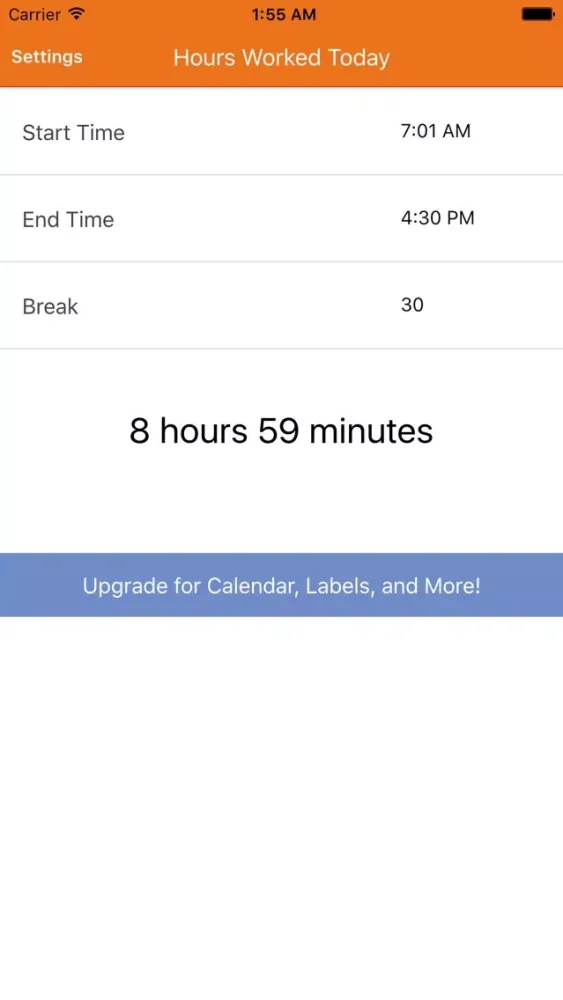 Capturas de pantalla de Hours Worked Today