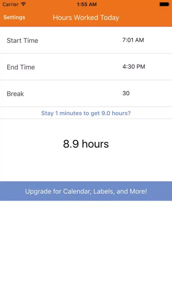 Capturas de pantalla de Hours Worked Today