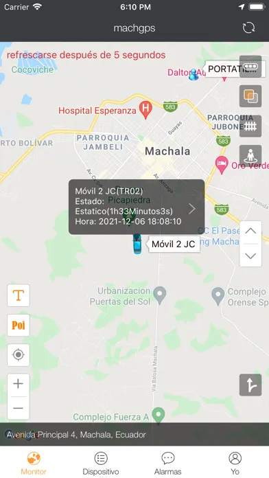 Capturas de tela do Machala GPS