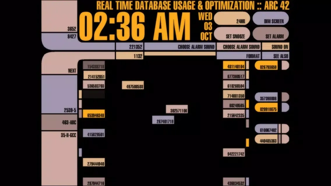 LCARS Alarm Screenshots