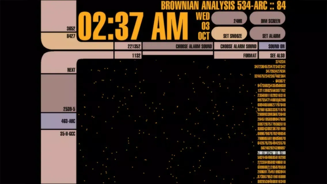 LCARS Alarm Screenshots