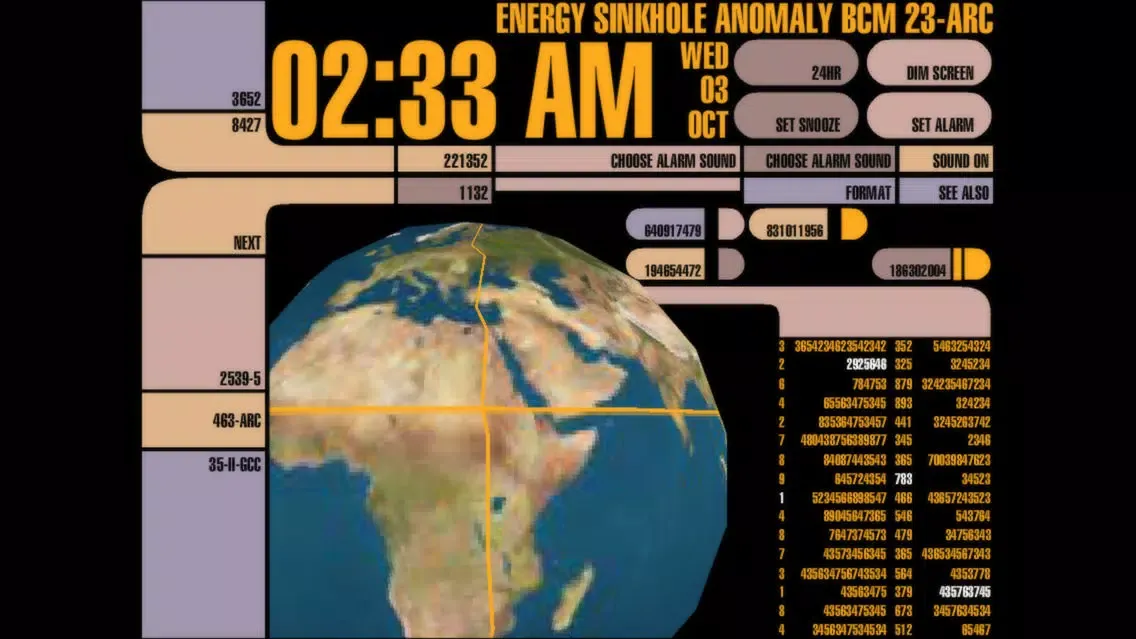 LCARS Alarm Screenshots