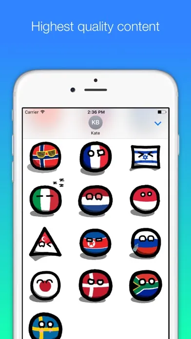 Zrzuty ekranu Countryball stickers for iMessage