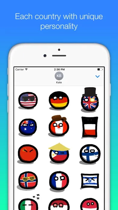 Zrzuty ekranu Countryball stickers for iMessage