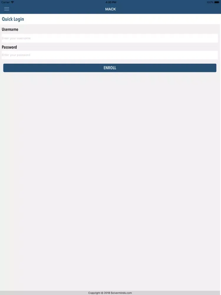 Tangkapan layar SVM MACK iPad 