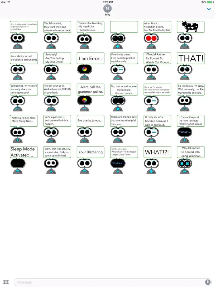 Tangkapan layar Macky Against Humanity Stickers iPad 