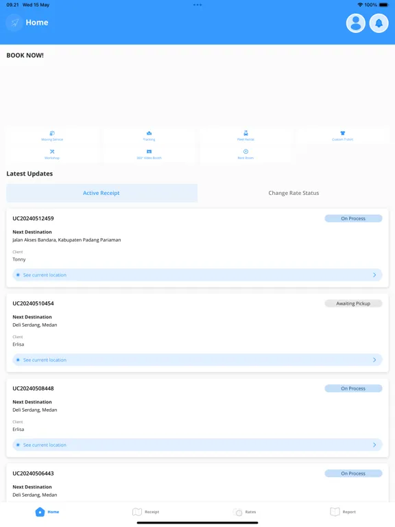 USFC - Tracking iPad  Screenshots