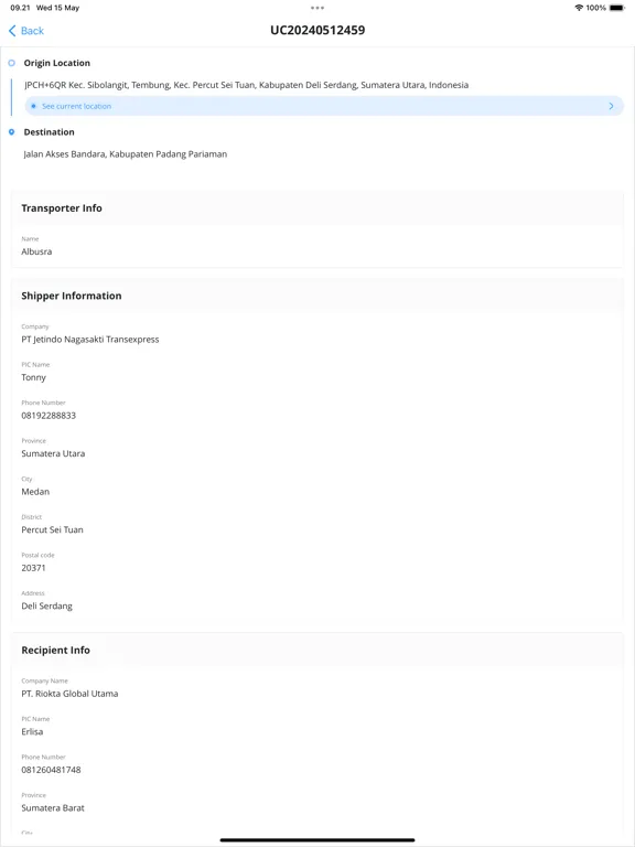 USFC - Tracking iPad  Screenshots