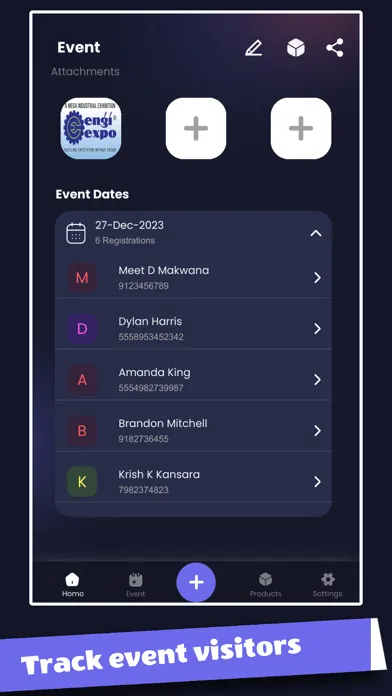 Captures d'écran de Expo Event Tracker