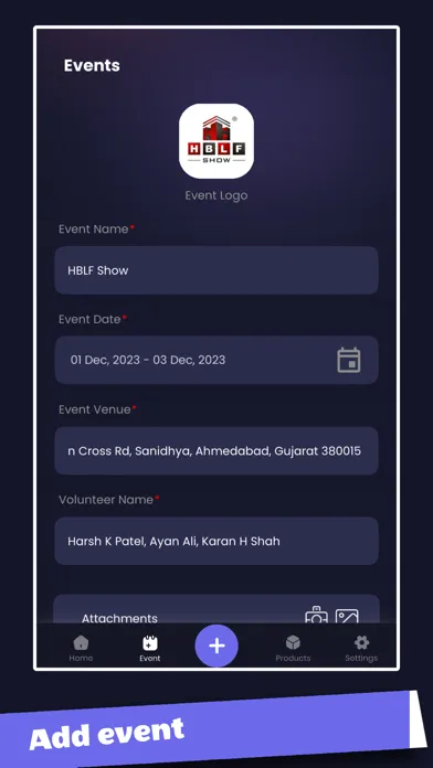 Captures d'écran de Expo Event Tracker