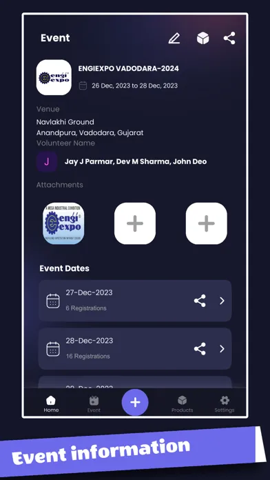 Captures d'écran de Expo Event Tracker