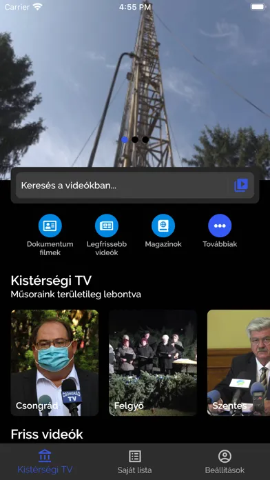 Capturas de tela do Kistérségi TV