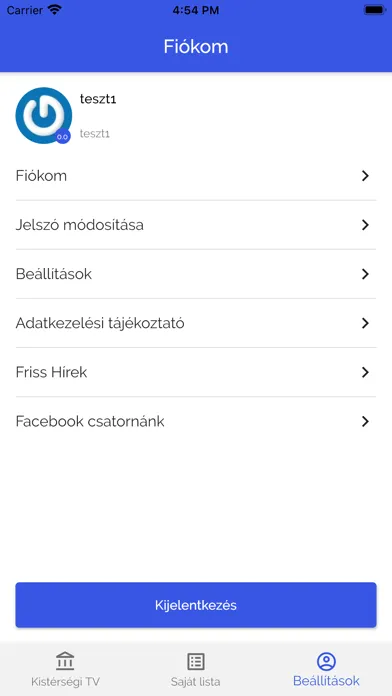 Capturas de tela do Kistérségi TV