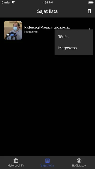 Capturas de tela do Kistérségi TV