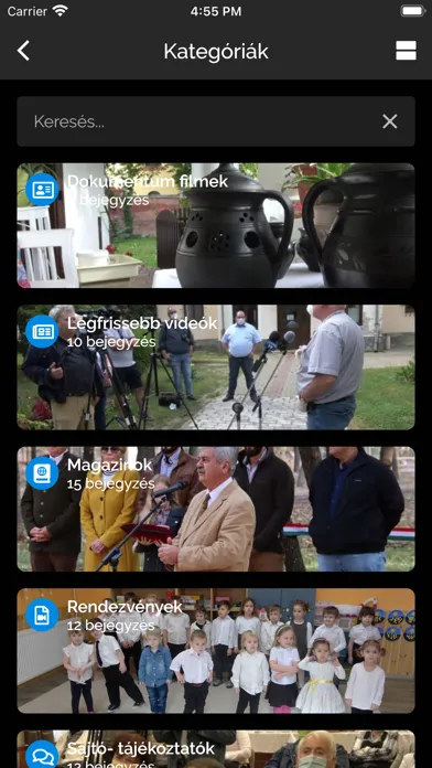 Capturas de tela do Kistérségi TV