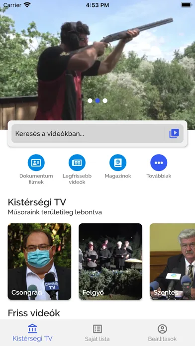 Capturas de tela do Kistérségi TV