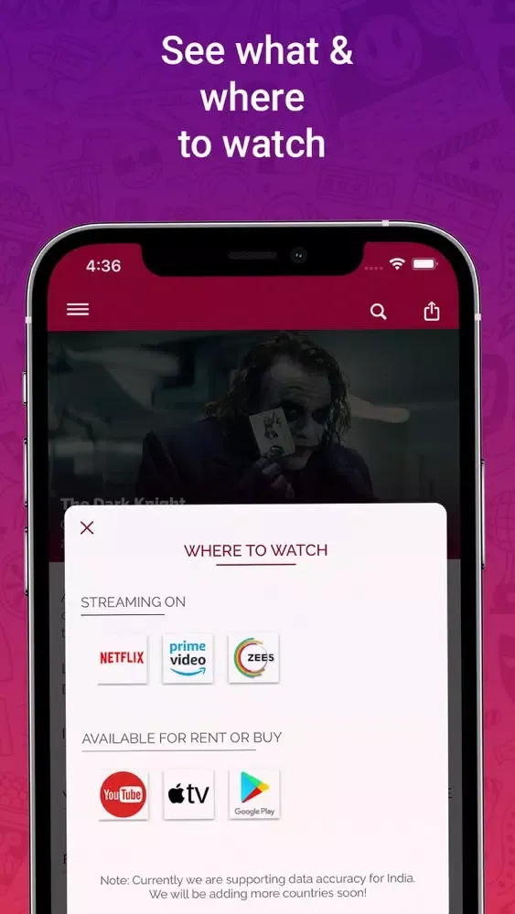 ภาพหน้าจอของ Friyay: Movie Recommendations