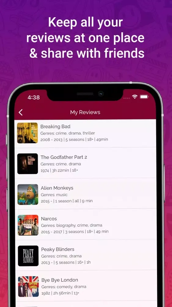 ภาพหน้าจอของ Friyay: Movie Recommendations