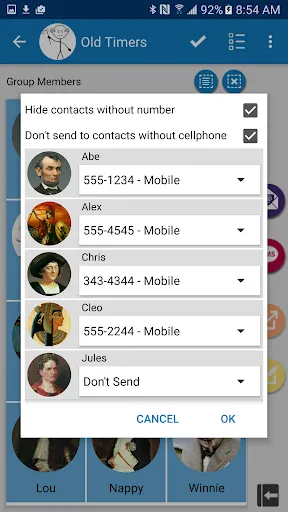 Tangkapan layar Mad Contact Groups