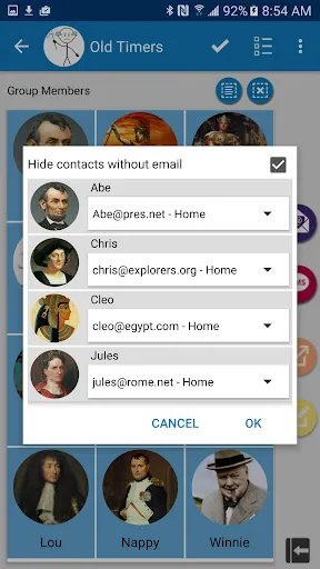 Tangkapan layar Mad Contact Groups