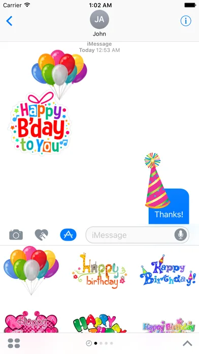 Скриншоты Happy Birthday & Celebration Stickers for iMessage