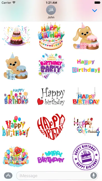 Скриншоты Happy Birthday & Celebration Stickers for iMessage