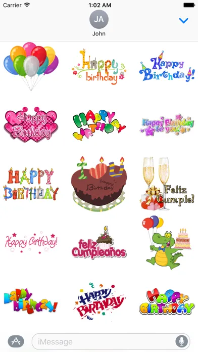 Скриншоты Happy Birthday & Celebration Stickers for iMessage