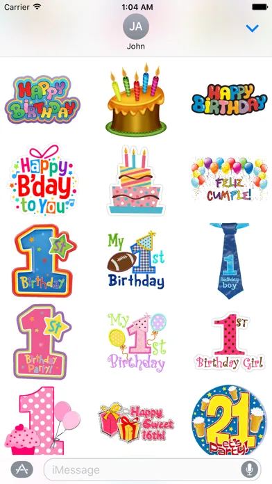 Скриншоты Happy Birthday & Celebration Stickers for iMessage