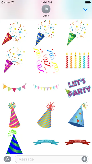 Скриншоты Happy Birthday & Celebration Stickers for iMessage