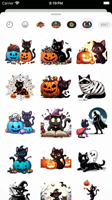 Halloween Black Cats Stickers स्क्रीनशॉट