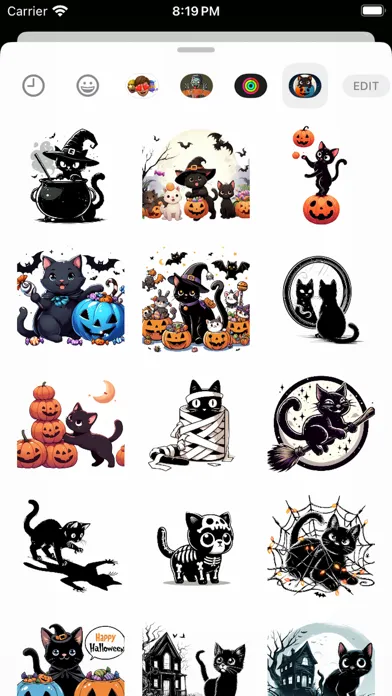 Halloween Black Cats Stickers स्क्रीनशॉट