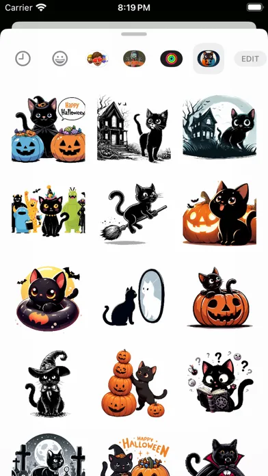 Halloween Black Cats Stickers स्क्रीनशॉट