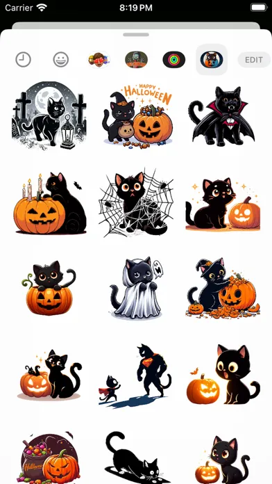 Halloween Black Cats Stickers स्क्रीनशॉट