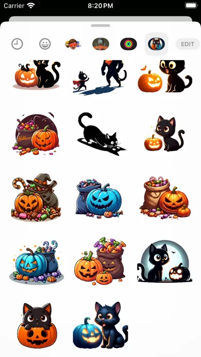 Halloween Black Cats Stickers स्क्रीनशॉट
