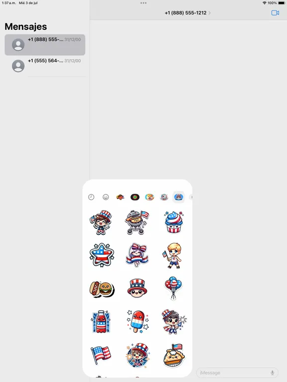 Screenshot di Cute 4th of July Stickers iPad 