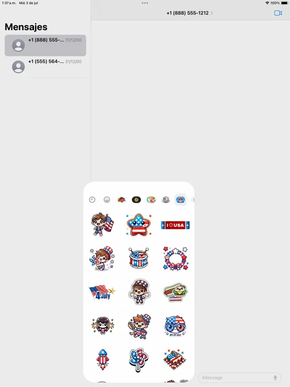Screenshot di Cute 4th of July Stickers iPad 
