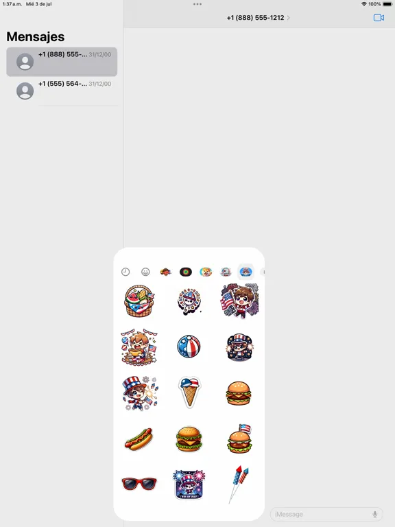 Screenshot di Cute 4th of July Stickers iPad 