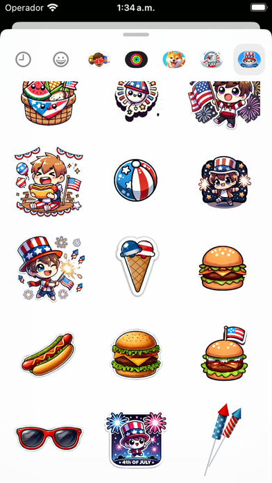 Ảnh chụp màn hình của Cute 4th of July Stickers