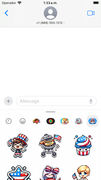 Ảnh chụp màn hình của Cute 4th of July Stickers
