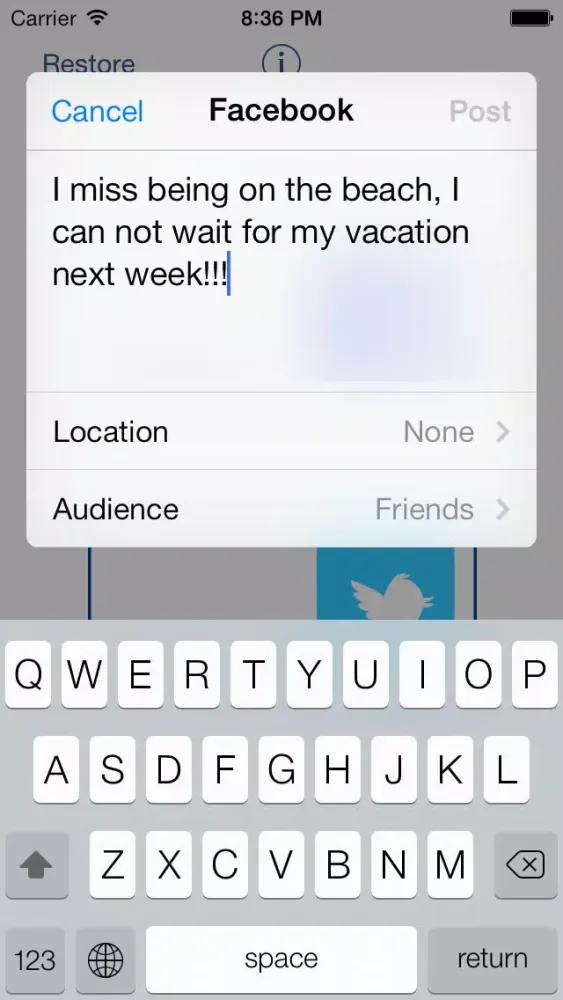 QuickPost for Facebook & Twitter应用截图