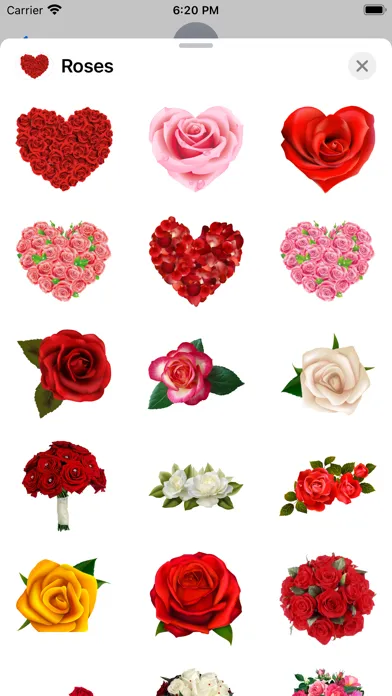 ภาพหน้าจอของ Roses to Love Stickers